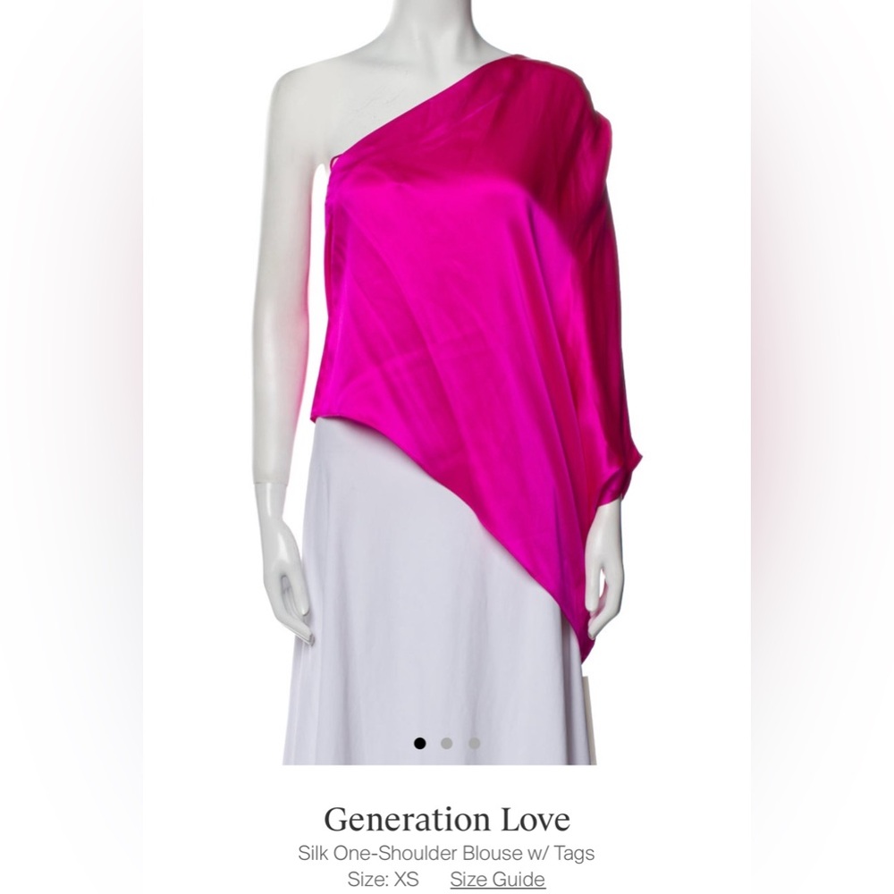 Generation love pink silk one shoulder blouse